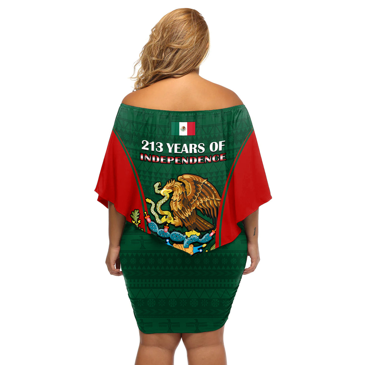 Mexico Independence Day Off Shoulder Short Dress Happy 213th Anniversary Mexican Proud - Wonder Print Shop