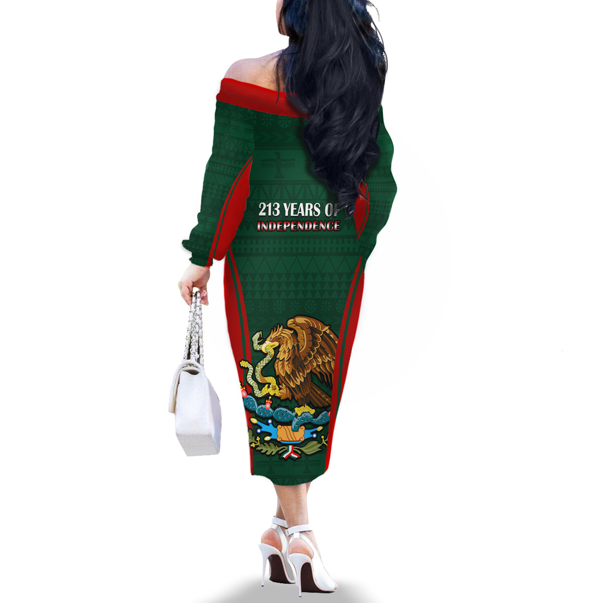 Mexico Independence Day Off The Shoulder Long Sleeve Dress Happy 213th Anniversary Mexican Proud - Wonder Print Shop