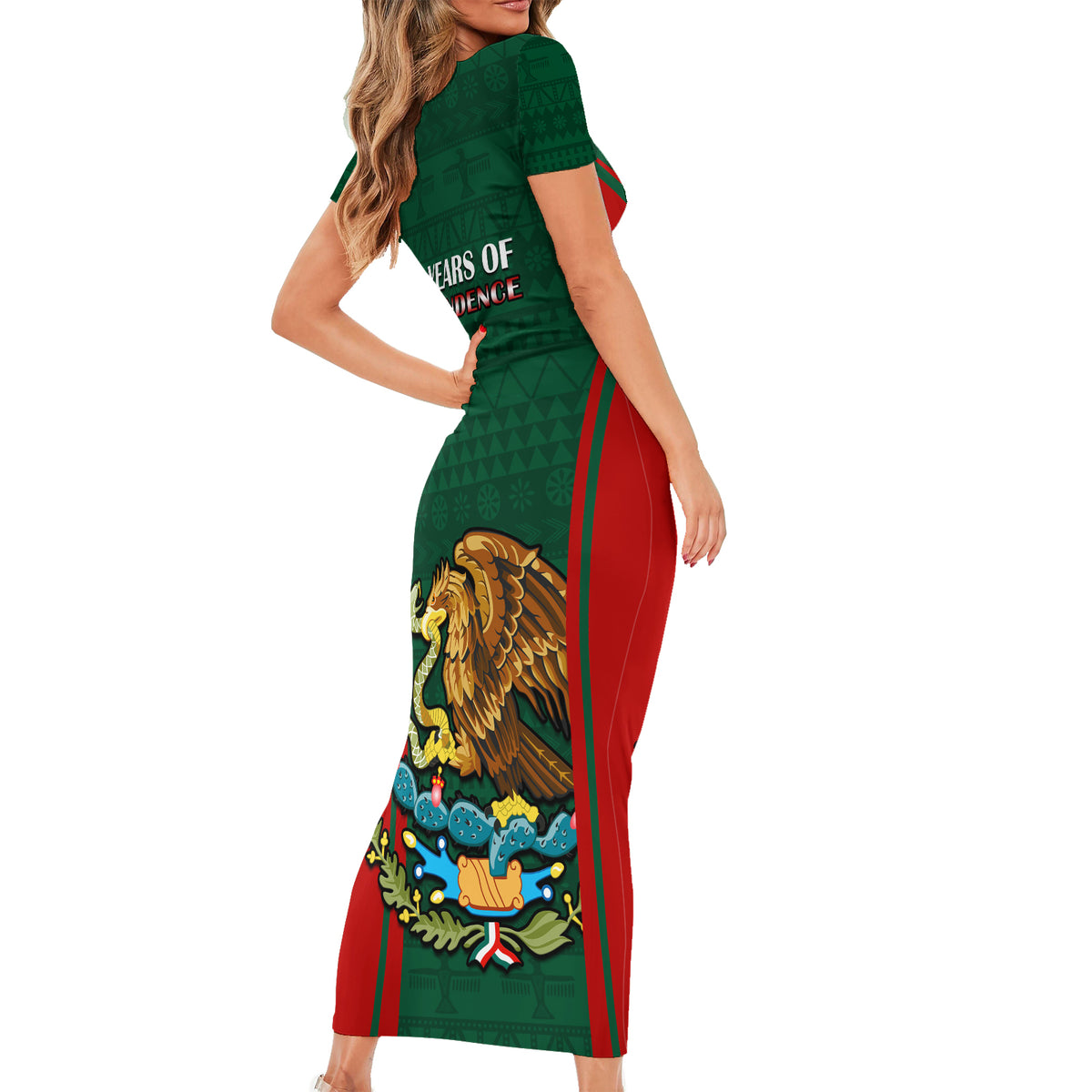 Mexico Independence Day Short Sleeve Bodycon Dress Happy 213th Anniversary Mexican Proud - Wonder Print Shop