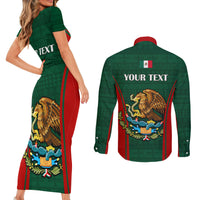 Custom Mexico Independence Day Couples Matching Short Sleeve Bodycon Dress and Long Sleeve Button Shirts Happy 213th Anniversary Mexican Proud - Wonder Print Shop