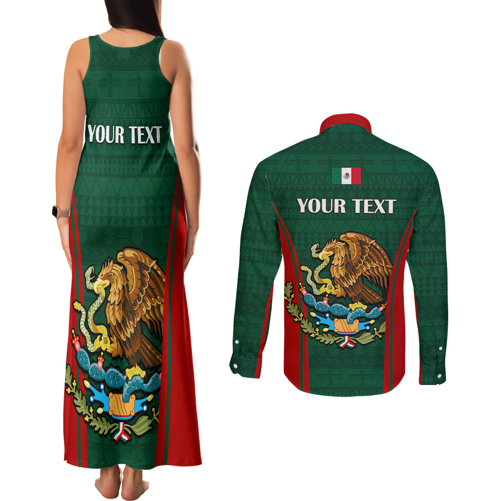Custom Mexico Independence Day Couples Matching Tank Maxi Dress and Long Sleeve Button Shirts Happy 213th Anniversary Mexican Proud - Wonder Print Shop
