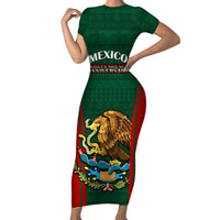Custom Mexico Independence Day Short Sleeve Bodycon Dress Happy 213th Anniversary Mexican Proud - Wonder Print Shop