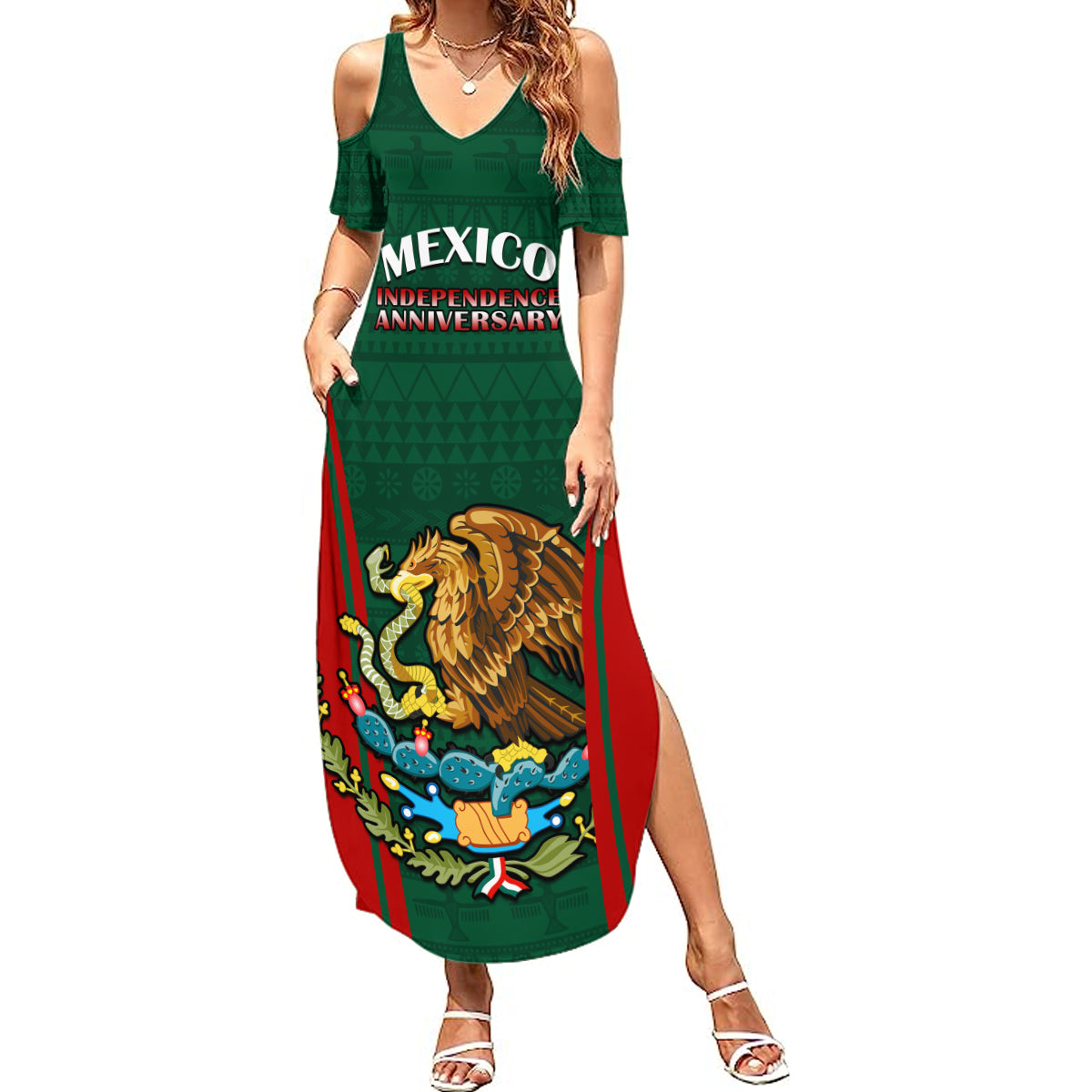 Custom Mexico Independence Day Summer Maxi Dress Happy 213th Anniversary Mexican Proud - Wonder Print Shop