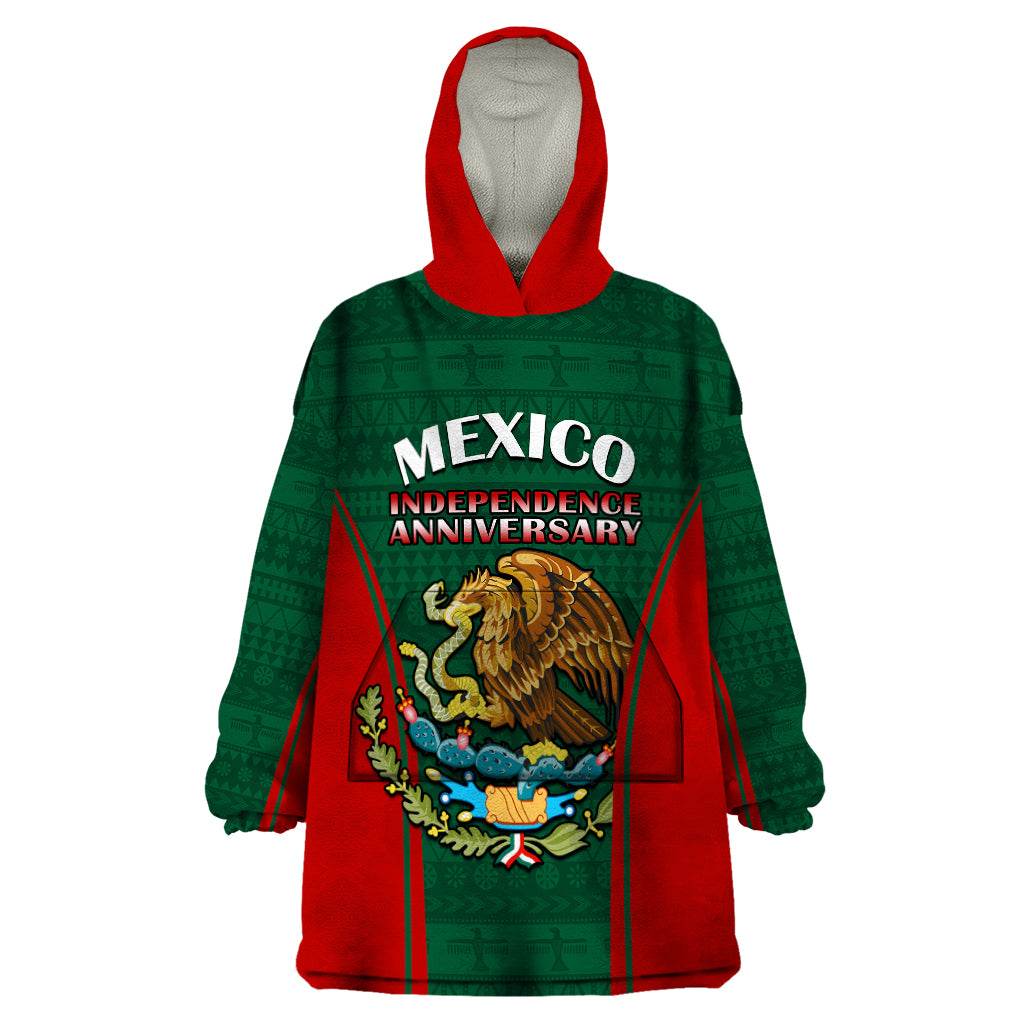 Custom Mexico Independence Day Wearable Blanket Hoodie Happy 213th Anniversary Mexican Proud - Wonder Print Shop