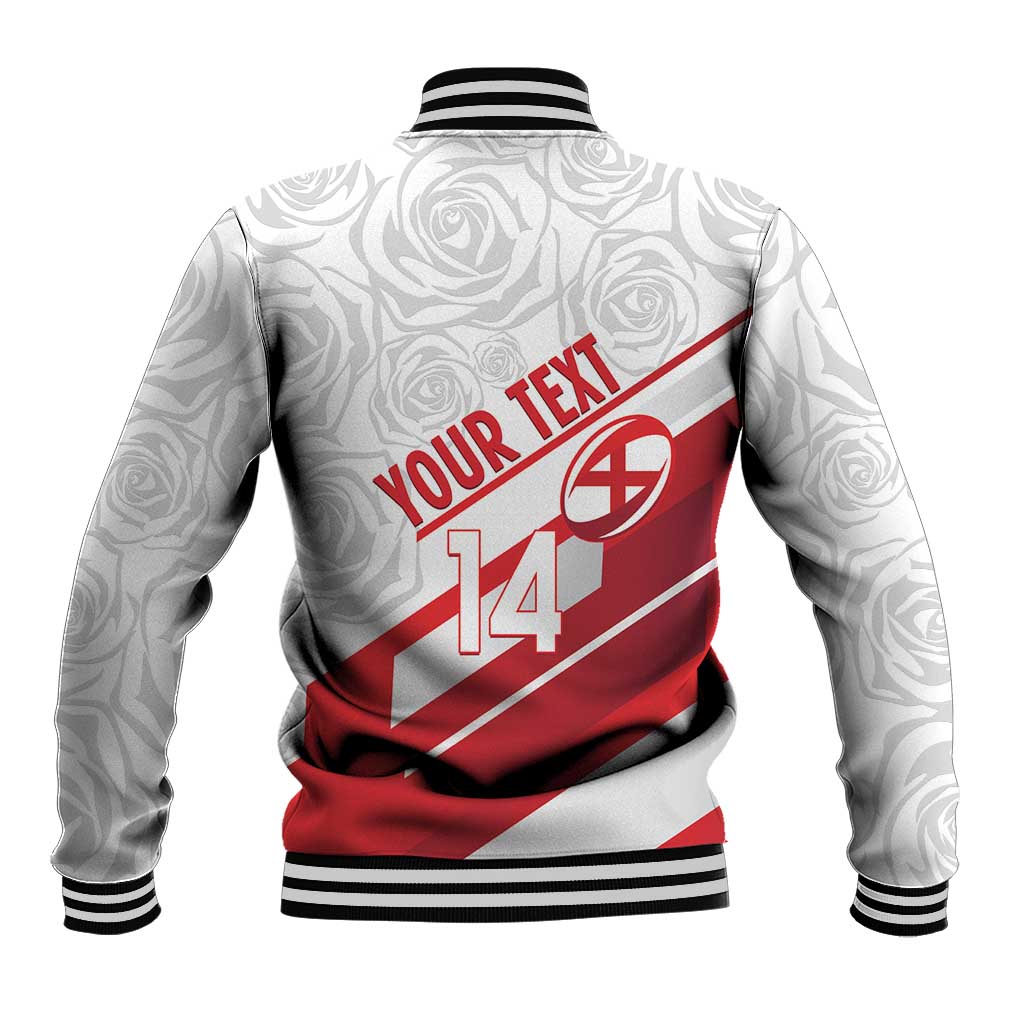 England Rugby Custom Baseball Jacket 2025 Come On Red Roses - Wonder Print Shop
