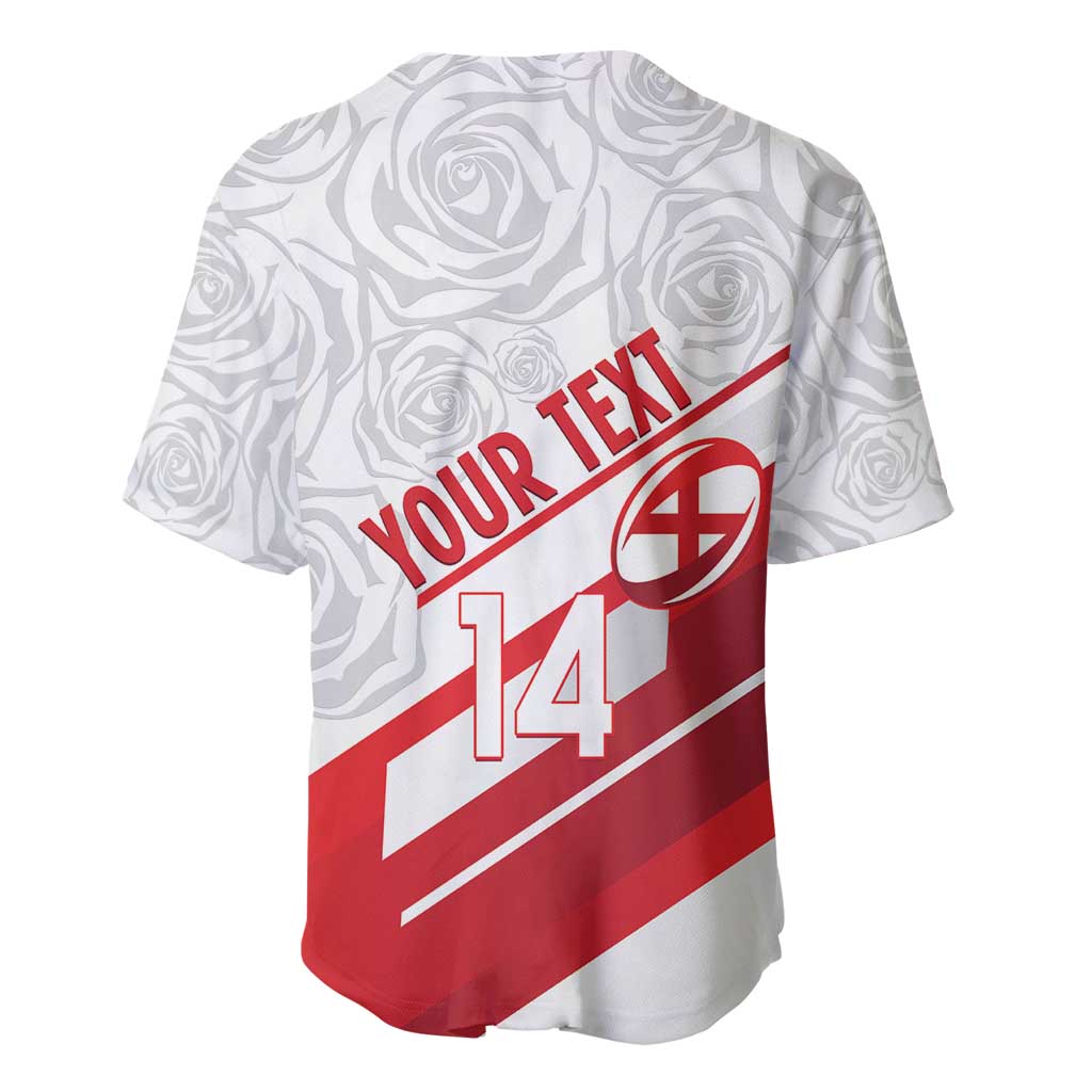 England Rugby Custom Baseball Jersey 2025 Come On Red Roses - Wonder Print Shop