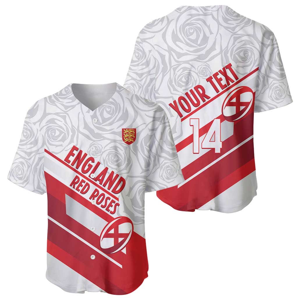 England Rugby Custom Baseball Jersey 2025 Come On Red Roses - Wonder Print Shop