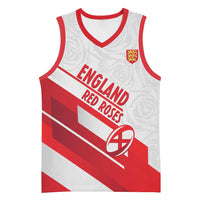 England Rugby Custom Basketball Jersey 2025 Come On Red Roses - Wonder Print Shop