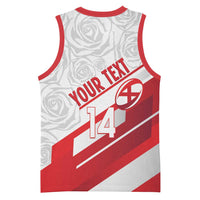 England Rugby Custom Basketball Jersey 2025 Come On Red Roses - Wonder Print Shop