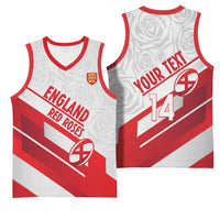 England Rugby Custom Basketball Jersey 2025 Come On Red Roses - Wonder Print Shop