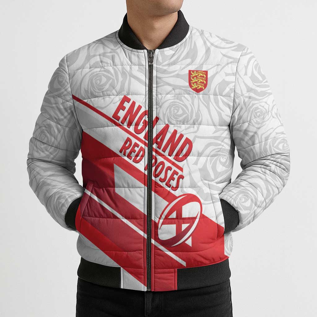 England Rugby Custom Bomber Puffer Jacket 2025 Come On Red Roses - Wonder Print Shop