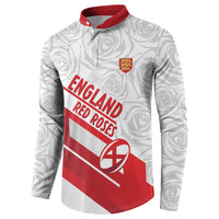 England Rugby Custom Button Sweatshirt 2025 Come On Red Roses - Wonder Print Shop