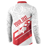 England Rugby Custom Button Sweatshirt 2025 Come On Red Roses - Wonder Print Shop