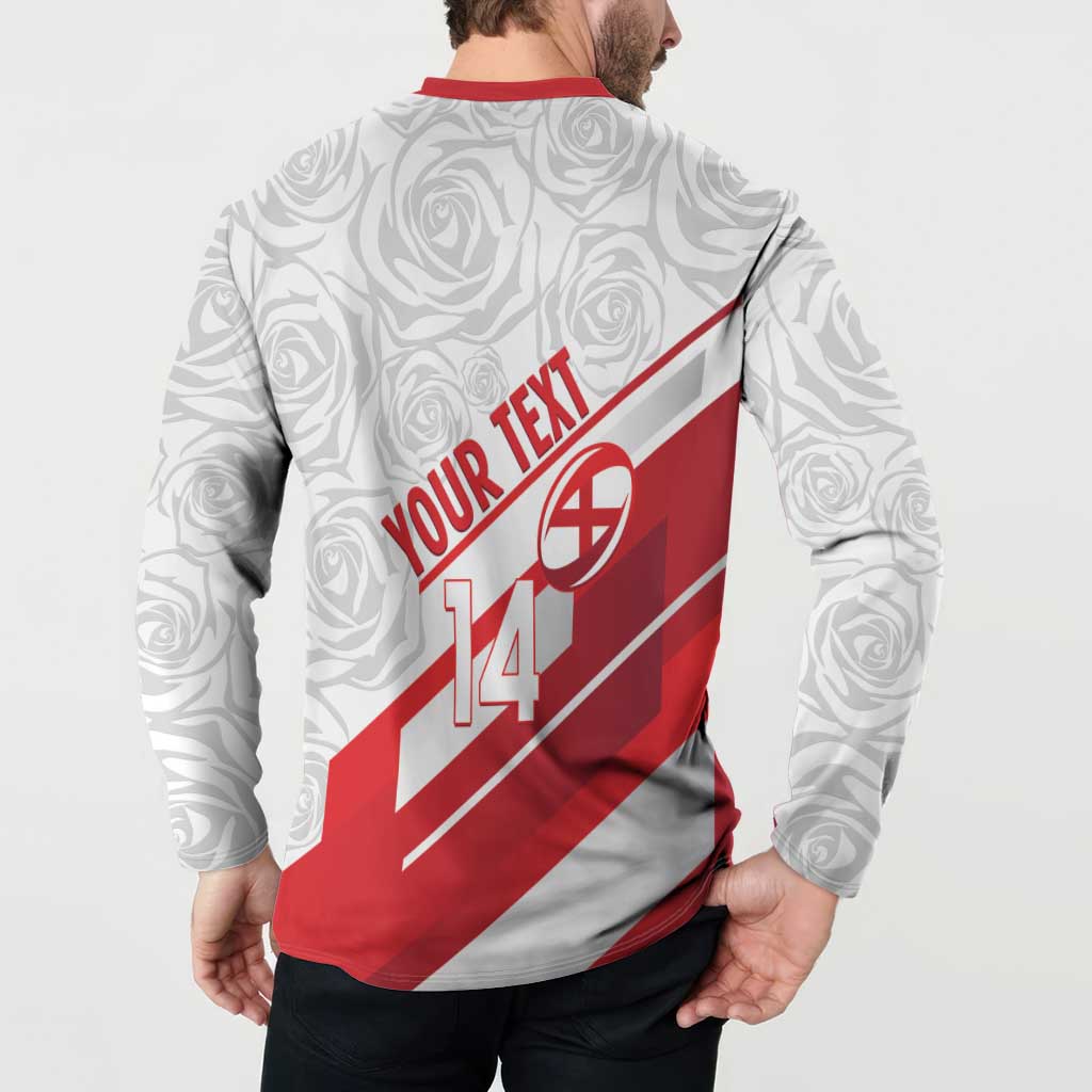 England Rugby Custom Button Sweatshirt 2025 Come On Red Roses - Wonder Print Shop