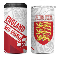 England Rugby Custom 4 in 1 Can Cooler Tumbler 2025 Come On Red Roses - Wonder Print Shop