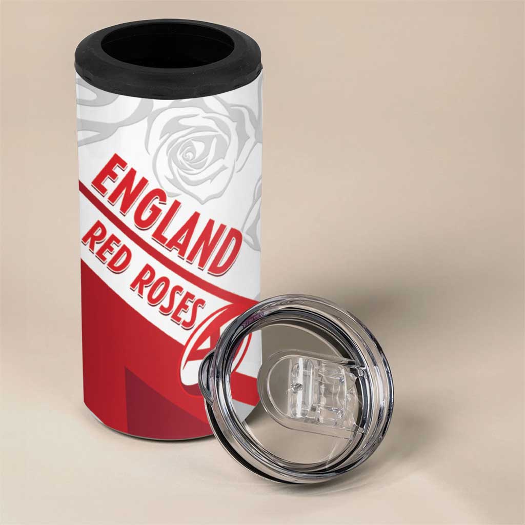 England Rugby Custom 4 in 1 Can Cooler Tumbler 2025 Come On Red Roses - Wonder Print Shop