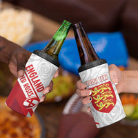 England Rugby Custom 4 in 1 Can Cooler Tumbler 2025 Come On Red Roses - Wonder Print Shop