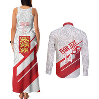 England Rugby Custom Couples Matching Tank Maxi Dress and Long Sleeve Button Shirt 2025 Come On Red Roses - Wonder Print Shop