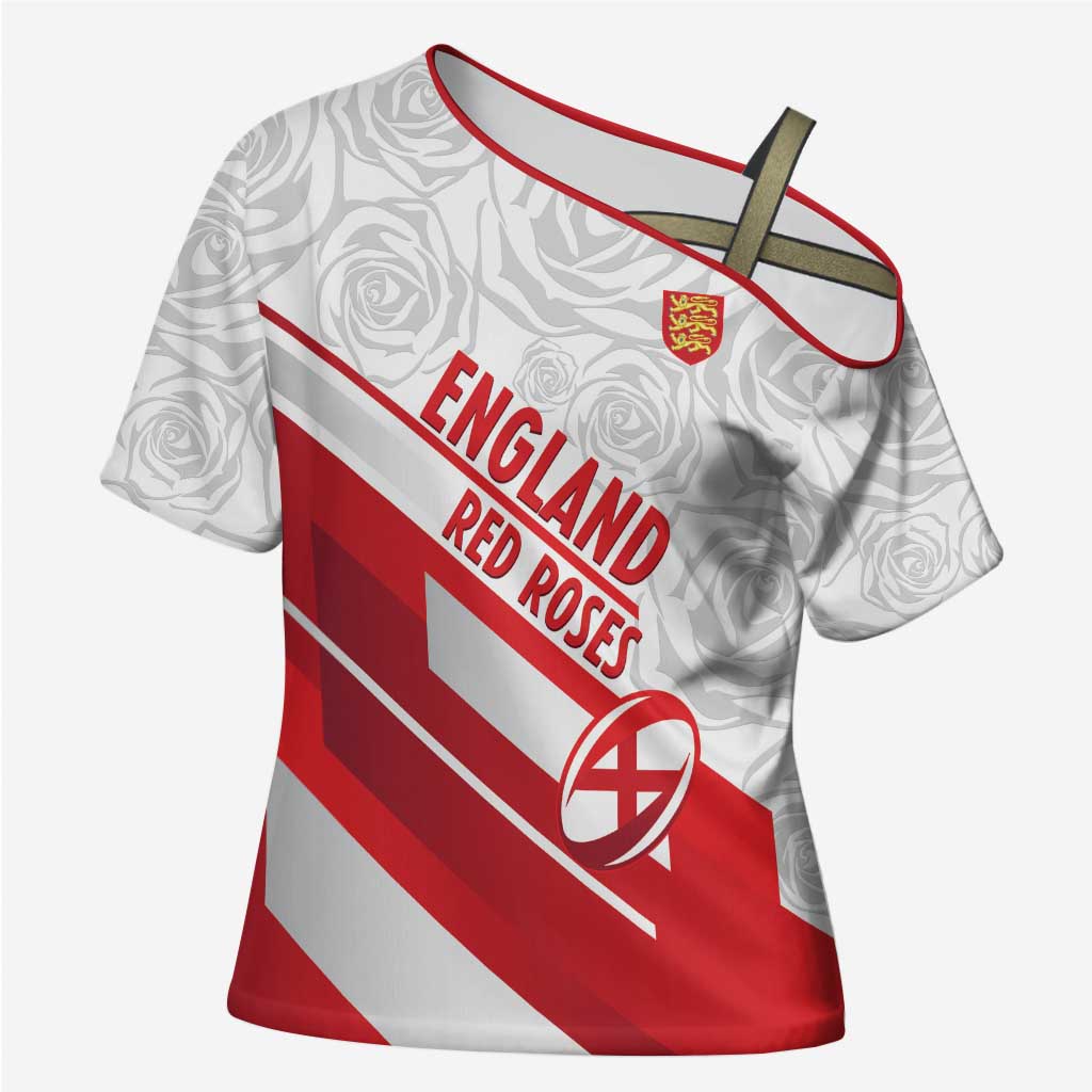 England Rugby Custom Cross Shoulder Shirt 2025 Come On Red Roses - Wonder Print Shop