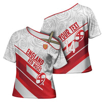 England Rugby Custom Cross Shoulder Shirt 2025 Come On Red Roses - Wonder Print Shop