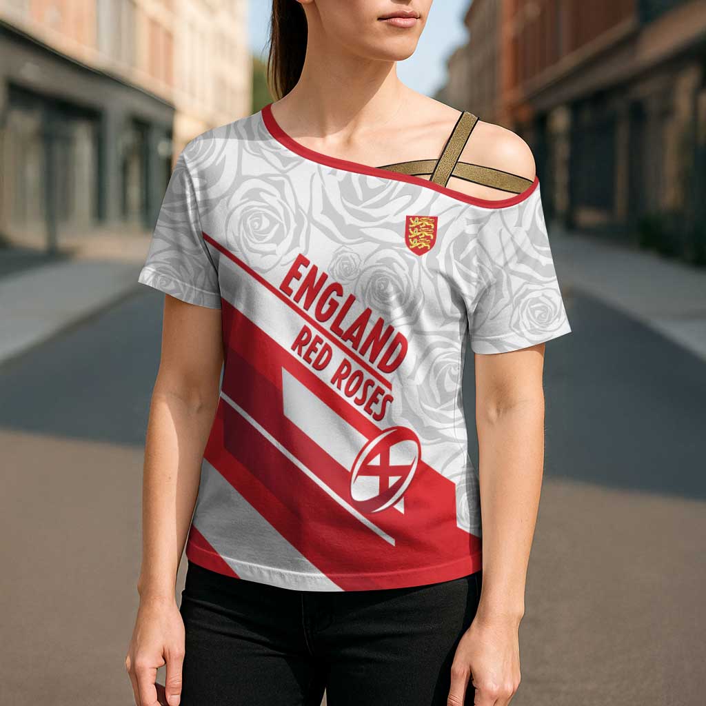 England Rugby Custom Cross Shoulder Shirt 2025 Come On Red Roses - Wonder Print Shop