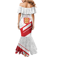 England Rugby Custom Family Matching Mermaid Dress and Hawaiian Shirt 2025 Come On Red Roses - Wonder Print Shop