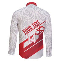 England Rugby Custom Family Matching Off The Shoulder Long Sleeve Dress and Hawaiian Shirt 2025 Come On Red Roses - Wonder Print Shop