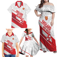 England Rugby Custom Family Matching Off Shoulder Maxi Dress and Hawaiian Shirt 2025 Come On Red Roses - Wonder Print Shop