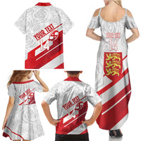 England Rugby Custom Family Matching Summer Maxi Dress and Hawaiian Shirt 2025 Come On Red Roses - Wonder Print Shop