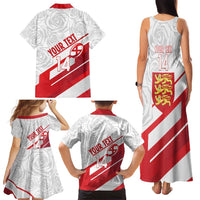 England Rugby Custom Family Matching Tank Maxi Dress and Hawaiian Shirt 2025 Come On Red Roses - Wonder Print Shop