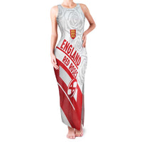 England Rugby Custom Family Matching Tank Maxi Dress and Hawaiian Shirt 2025 Come On Red Roses - Wonder Print Shop