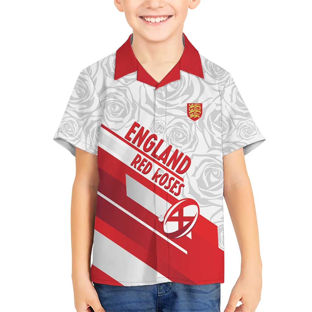 England Rugby Custom Kid Hawaiian Shirt 2025 Come On Red Roses - Wonder Print Shop