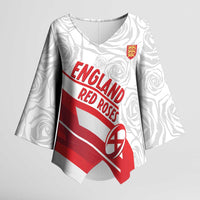 England Rugby Custom Kimono Sleeve Blouse 2025 Come On Red Roses - Wonder Print Shop