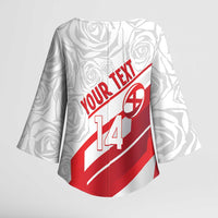 England Rugby Custom Kimono Sleeve Blouse 2025 Come On Red Roses - Wonder Print Shop