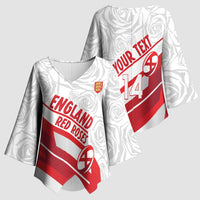 England Rugby Custom Kimono Sleeve Blouse 2025 Come On Red Roses - Wonder Print Shop