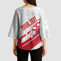 England Rugby Custom Kimono Sleeve Blouse 2025 Come On Red Roses - Wonder Print Shop