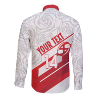England Rugby Custom Long Sleeve Button Shirt 2025 Come On Red Roses - Wonder Print Shop