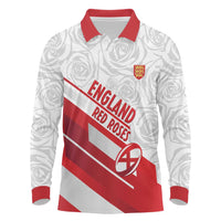 England Rugby Custom Long Sleeve Polo Shirt 2025 Come On Red Roses - Wonder Print Shop