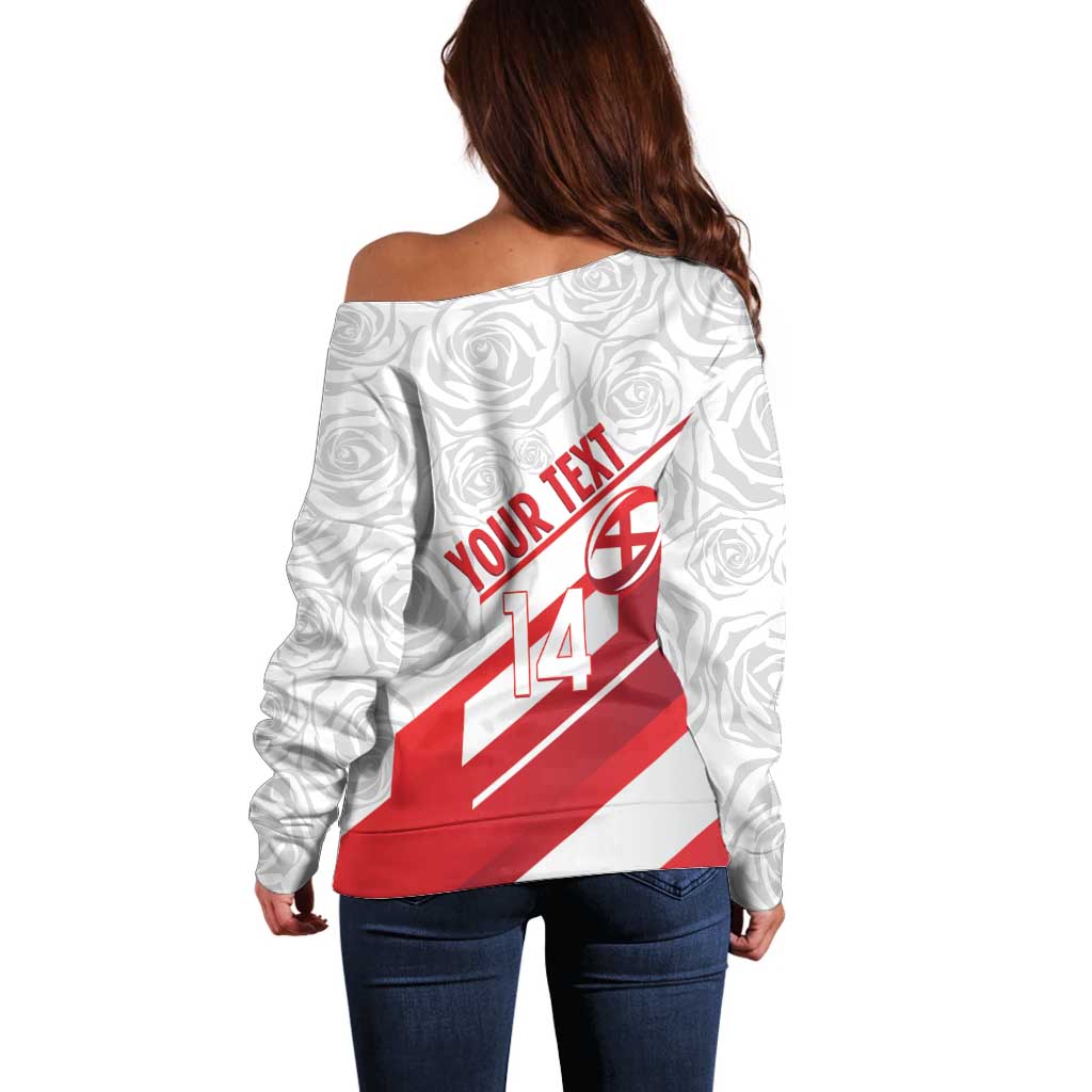 England Rugby Custom Off Shoulder Sweater 2025 Come On Red Roses - Wonder Print Shop