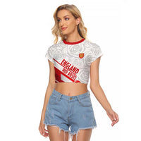 England Rugby Custom Raglan Cropped T Shirt 2025 Come On Red Roses - Wonder Print Shop