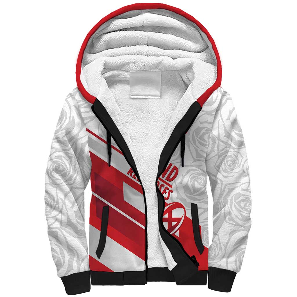England Rugby Custom Sherpa Hoodie 2025 Come On Red Roses - Wonder Print Shop