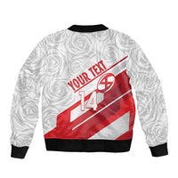England Rugby Custom Sleeve Zip Bomber Jacket 2025 Come On Red Roses - Wonder Print Shop