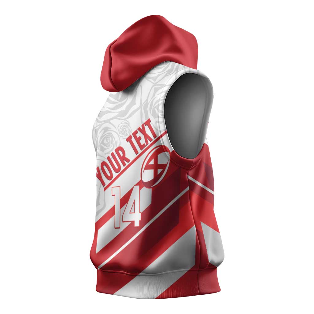 England Rugby Custom Sleeveless Hoodie 2025 Come On Red Roses - Wonder Print Shop