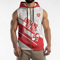 England Rugby Custom Sleeveless Zip Hoodie 2025 Come On Red Roses - Wonder Print Shop