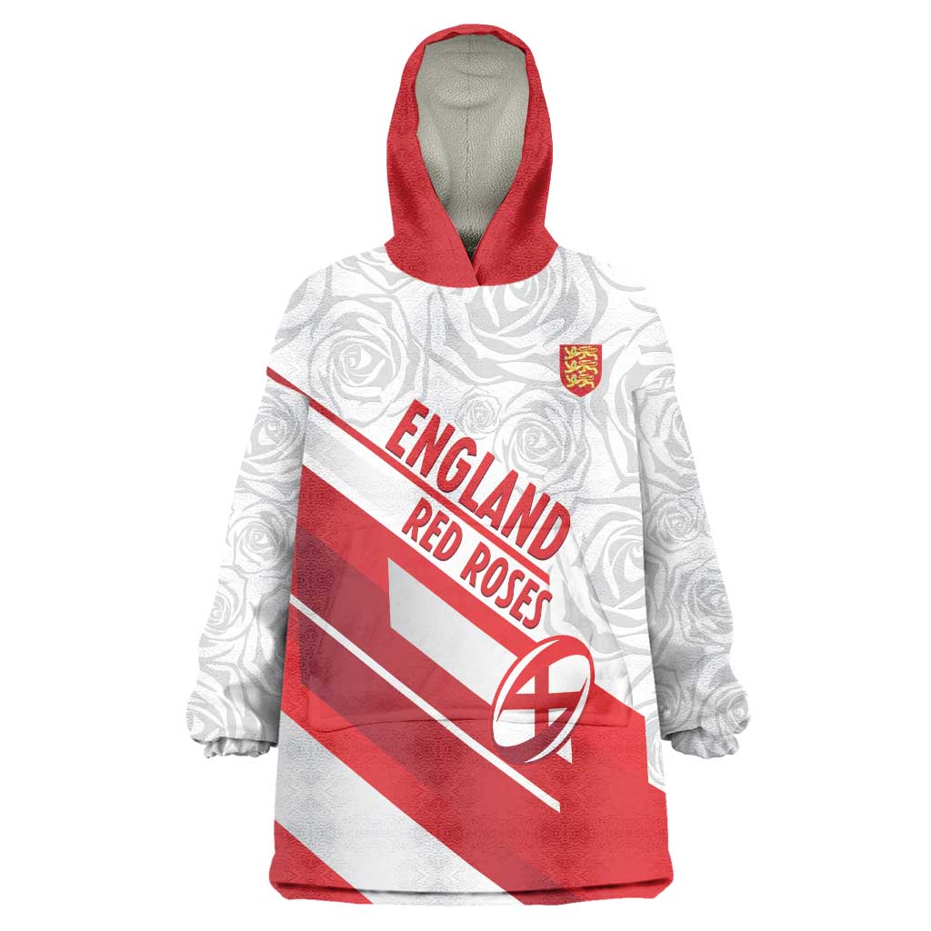 England Rugby Custom Wearable Blanket Hoodie 2025 Come On Red Roses - Wonder Print Shop