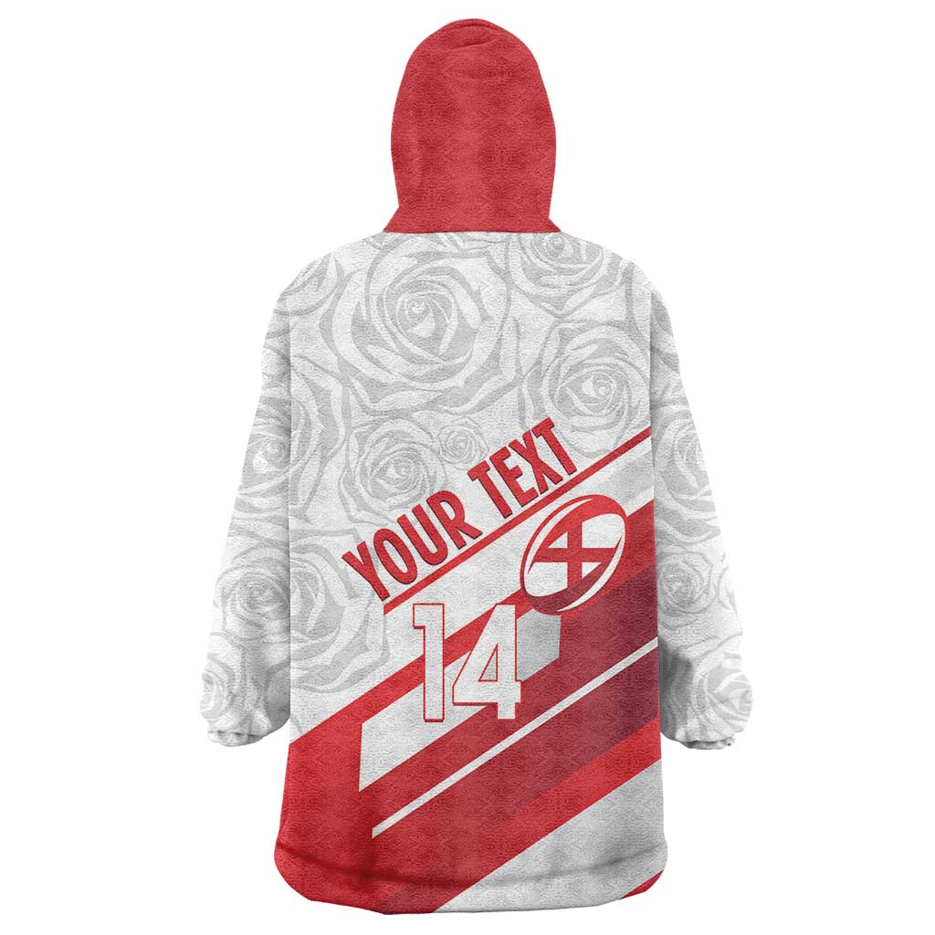 England Rugby Custom Wearable Blanket Hoodie 2025 Come On Red Roses - Wonder Print Shop