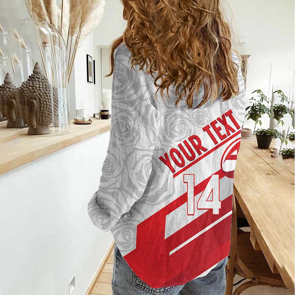 England Rugby Custom Women Casual Shirt 2025 Come On Red Roses - Wonder Print Shop