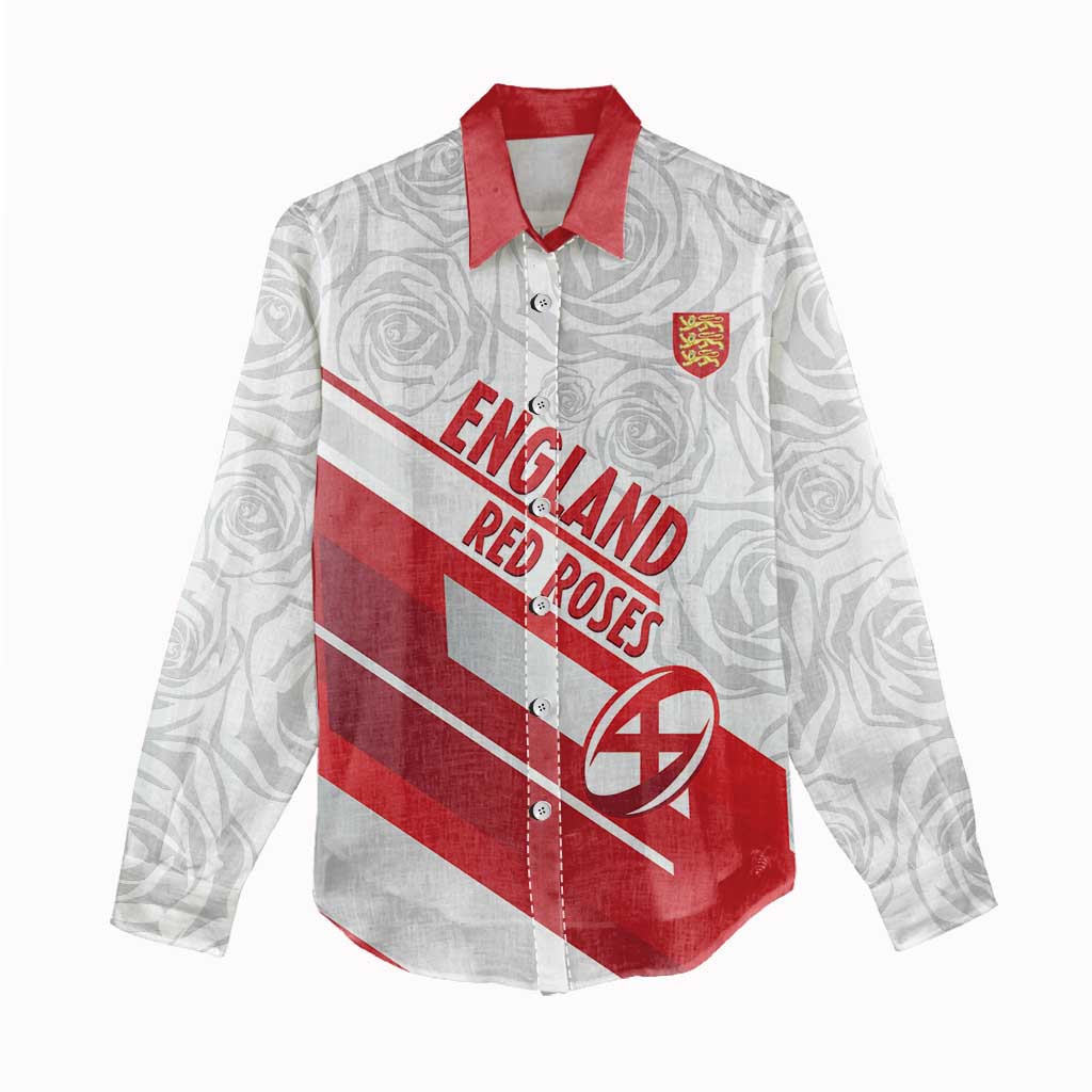 England Rugby Custom Women Casual Shirt 2025 Come On Red Roses - Wonder Print Shop