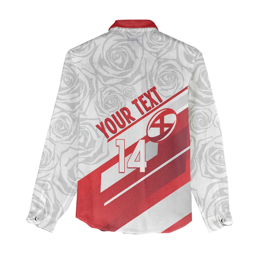 England Rugby Custom Women Casual Shirt 2025 Come On Red Roses - Wonder Print Shop