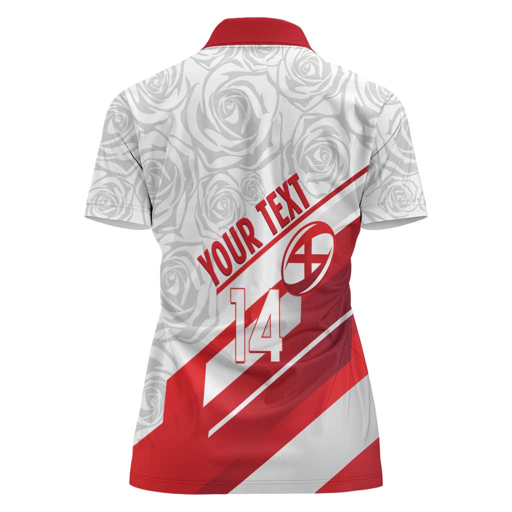 England Rugby Custom Women Polo Shirt 2025 Come On Red Roses - Wonder Print Shop